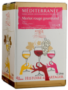 VIN DE PAYS DE LA MEDITERRANNEE ROUGE MERLOT EN BIB DE 5 LITRES