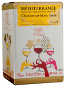 VIN DE PAYS DE LA MEDITERRANNEE BLANC CHARDONNAY EN BIB DE 5 LITRES